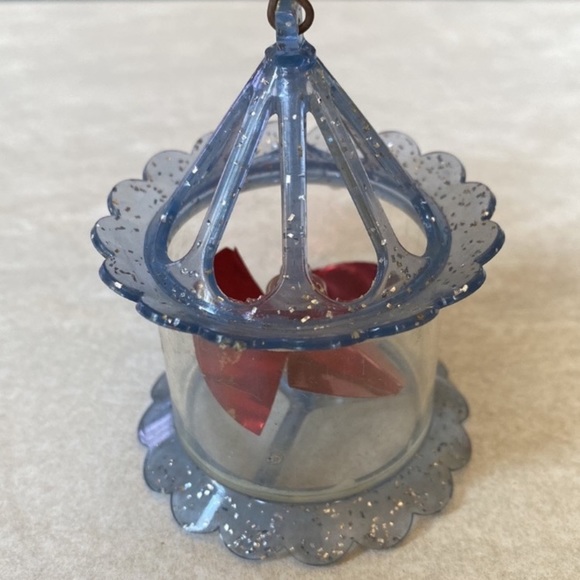 Vintage Twinklers Spinner Birdcage Rare Christmas Tree Ornament Blue Gray Silver - Picture 16 of 16